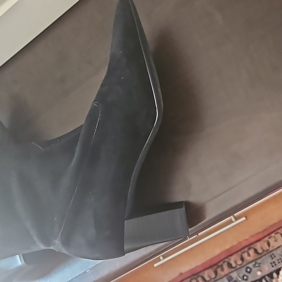 Peter Kaiser black suede pull on, heeled boots - Picture 3 of 5